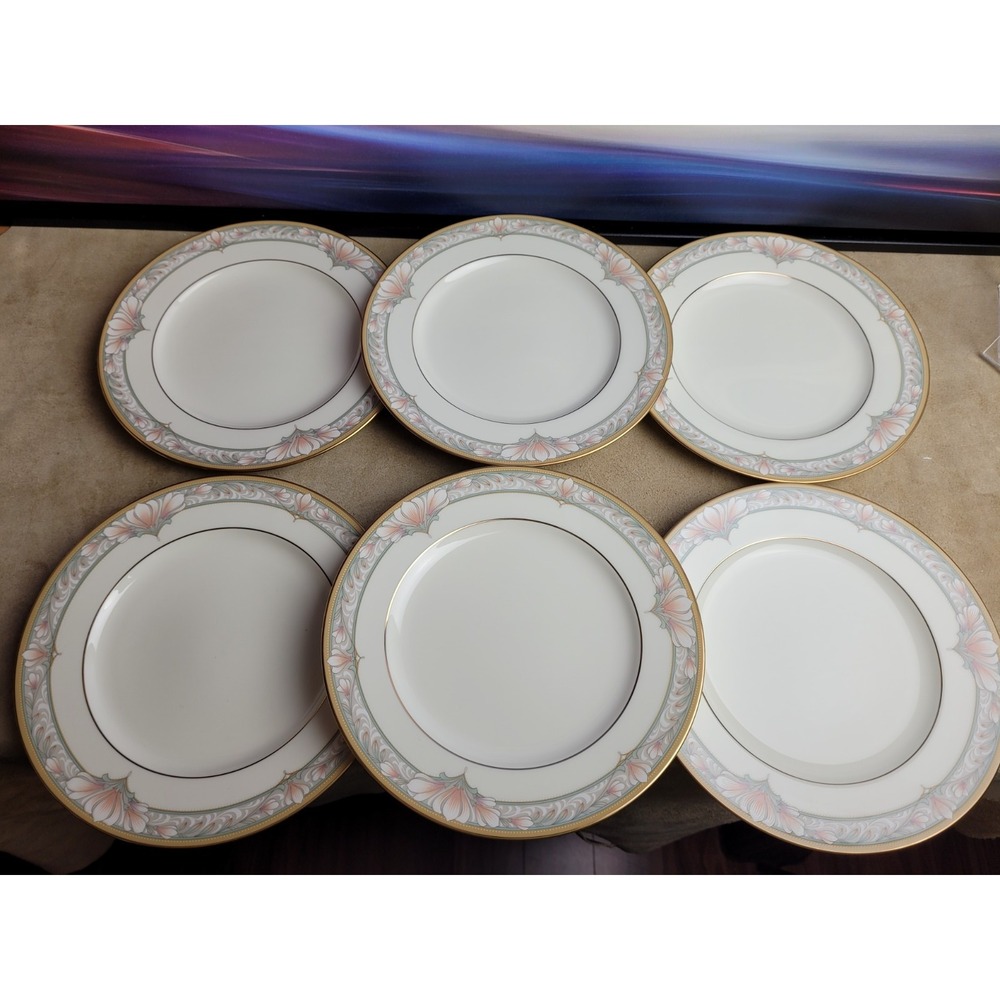 NORITAKE Barrymore #9737 Salad Plates, Set of 6, 8 1/4" Bone China, Japan - Picture 3 of 3